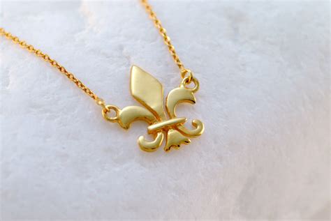 Gold Fleur De Lis Necklace By Aleondarakis • Eternal Elegance