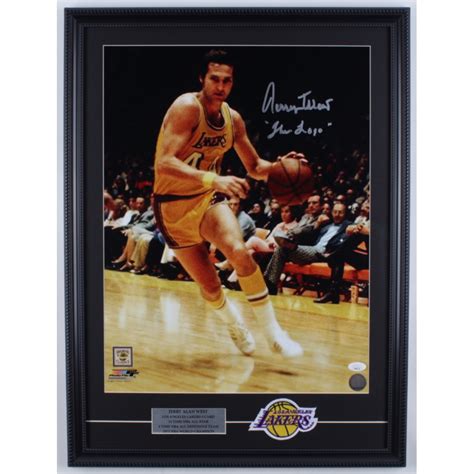 Jerry West Signed Lakers X Custom Framed Photo Display Inscribed