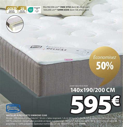 Promo Matelas Ressorts Simmons S Chez Jysk Icatalogue Fr