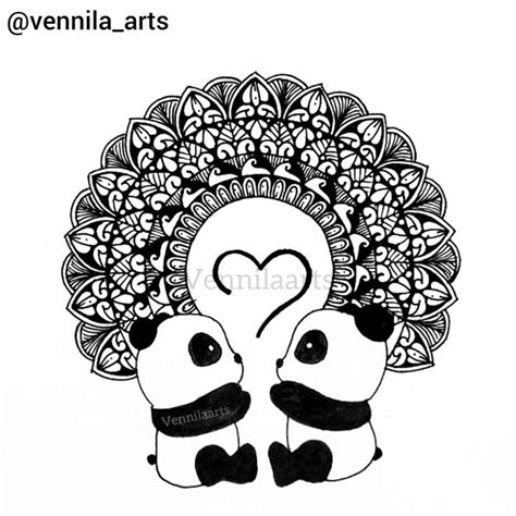 Panda Easy Mandala Drawing Simple Mandala Mandala Painting Mandala