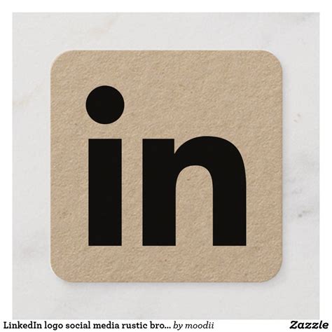 LinkedIn logo social media rustic brown kraft Calling Card Iphone ...