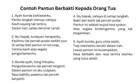 55 Contoh Pantun Berbakti Kepada Orang Tua