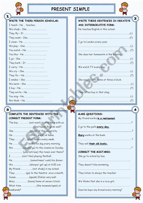 Present Simple Esl Worksheet By Manuru