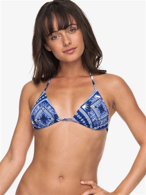 ROXY Essentials Tiki Tri Bikini Top For Women 3613373501707 Roxy