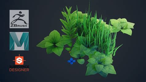 How To Make Stylized Plants And Grass Zbrush Maya Substance Designer