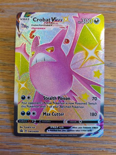 Crobat Vmax SHINY SWSH099 NM Full Art Promo Rare Pokemon Card Regular