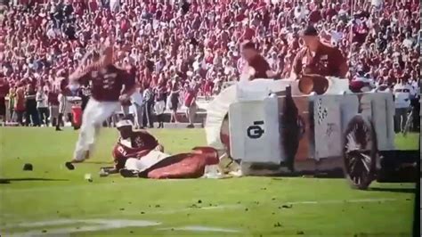 Boomer Sooner Wagon Falls Over At Oklahoma Football Game Youtube