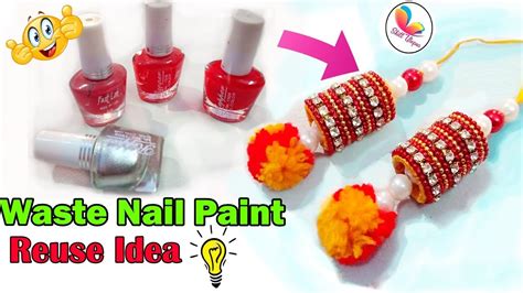 Best Out Of Waste Nail Polish Bottle Craft Idea Home Decor Craft Reuse