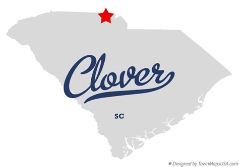 Map of Clover, SC, South Carolina