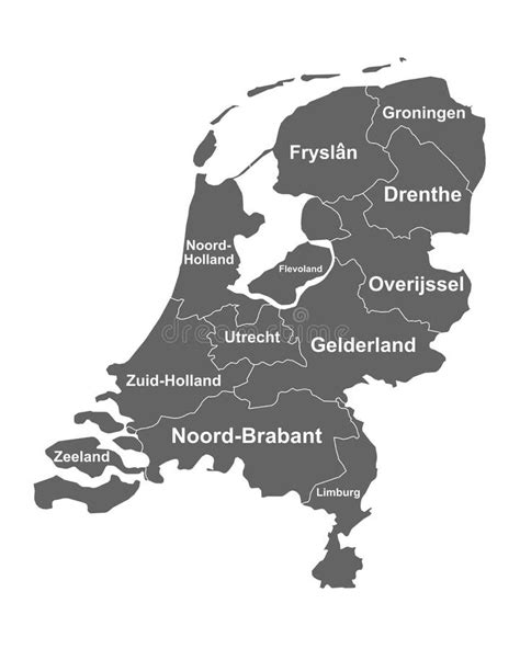 Kaart Van Nederland Met Provincies Vector Illustratie Illustration Of