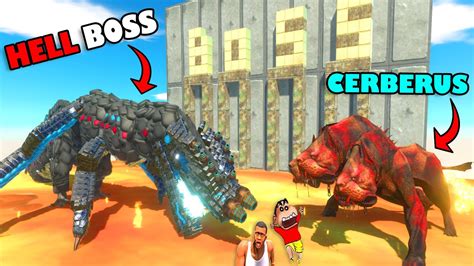 Upgraded Hell Boss Vs Lava Kratos Cerberus Chop And Shinchan In Arbs