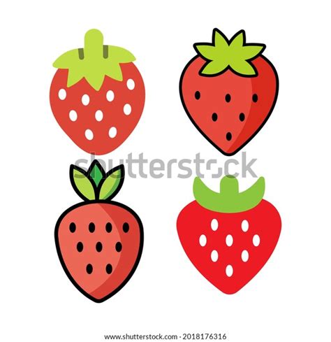 Strawberry Emoji Flat Icon Collection Isolated Stock Vector (Royalty Free) 2018176316 | Shutterstock