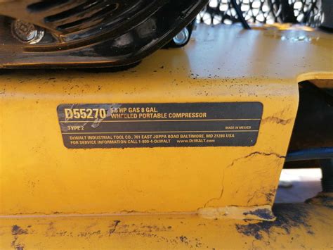 Dewalt Ku Gas Powered Air Compressor Model D Serial