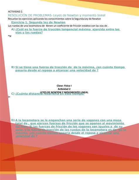 A Fisica Resoluci N De Problemas Leyes De Newton Y Momento Lineal