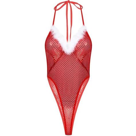 Sexy Body String Noël Femme Ensemble Lingerie Sexy Nuisette Babydoll