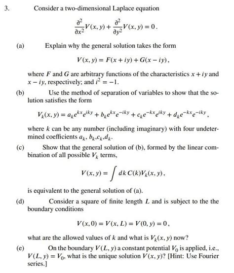 Consider A Two Dimensional Laplace Equation A Chegg