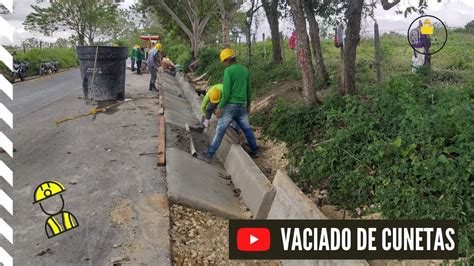 Vaciado de Cunetas en Concreto Rígido Construcción de vías YouTube