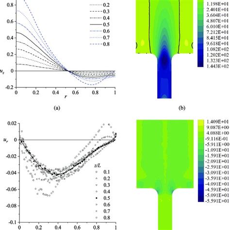 Depiction Of A Normalized Axial Velocity B Axial Velocity