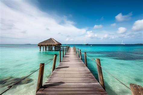 Une Jet E Dans Les Eaux Turquoises De La Mer Des Cara Bes Photo Premium