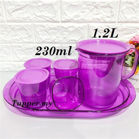 Tupperware Purple Royale Crystalline Pitcher L Or Short Glass Ml