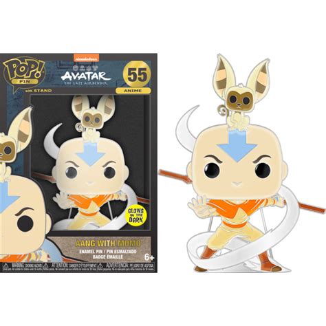 Avatar The Last Airbender Aang With Momo Glow In The Dark Pop