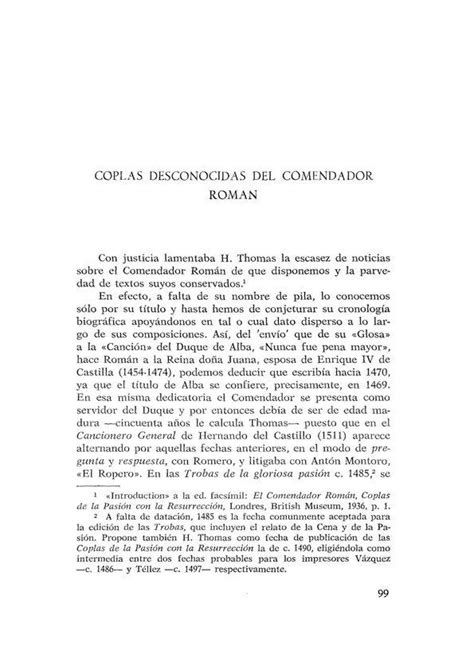 Coplas desconocidas del Comendador Román Ana M ª Álvarez Pellitero