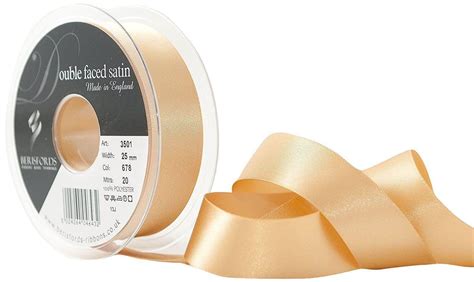 Berisfords 3501 Double Faced Satin Ribbon Honey Gold 678