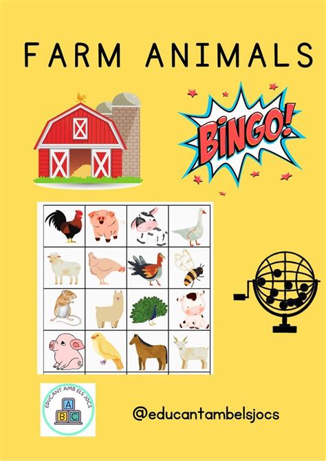 Farm Animals Bingo 6 Gameboards En 2022 Asignaturas Bingo Recursos