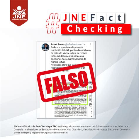 Jne Per On Twitter Buenos D As El Comit T Cnico De Fact Checking