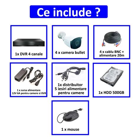 Kit Sistem Supraveghere Video Complet ENVIO Cu 4 Camere Rezolutie 8MP