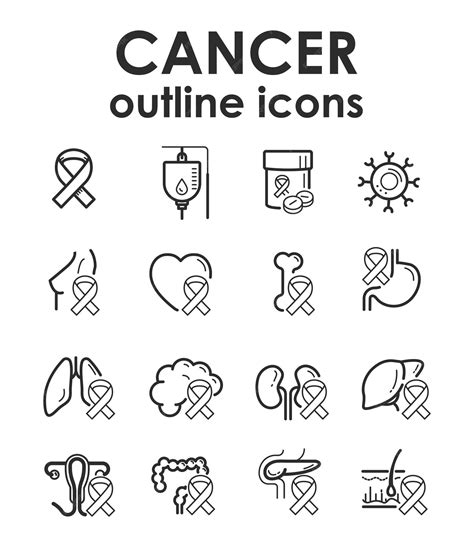 Premium Vector Cancer Outline Icons Vector Design