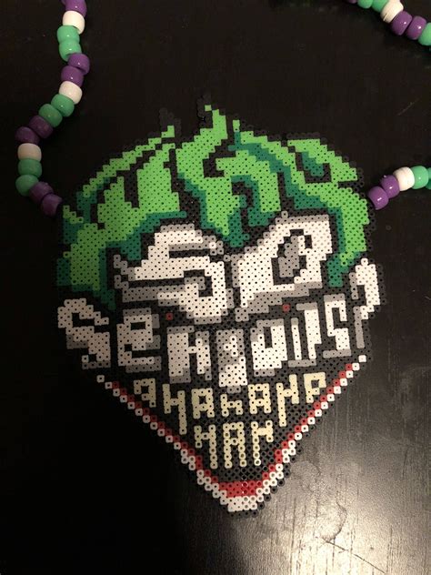 Joker Mini Perler Beads Kandi Necklace RAVE EDM PLUR Etsy Kandi