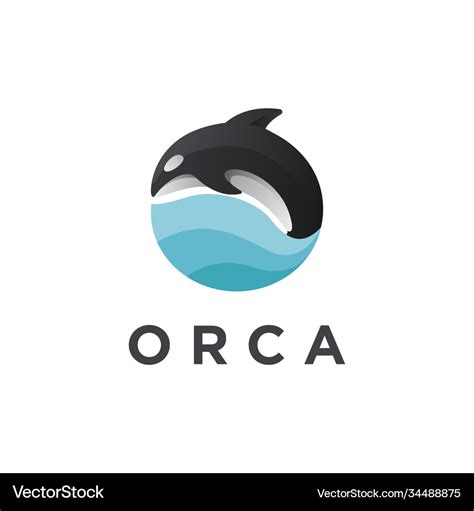 Modern jumping orca killer whale logo icon Vector Image