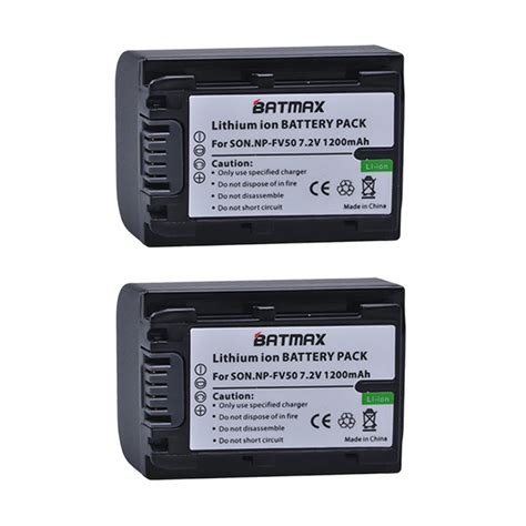 Batmax 2Pcs NP FV50 NP FV 50 NPFV50 Rechargeable Battery For Sony NP