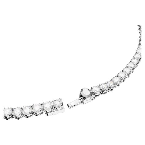 Matrix Tennis Set Round Cut White Rhodium Plated Swarovski