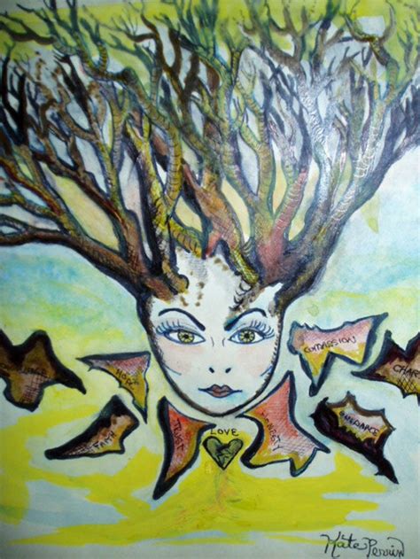 Kates Unique Art Love Tree Signed Kate Perrin Etsy