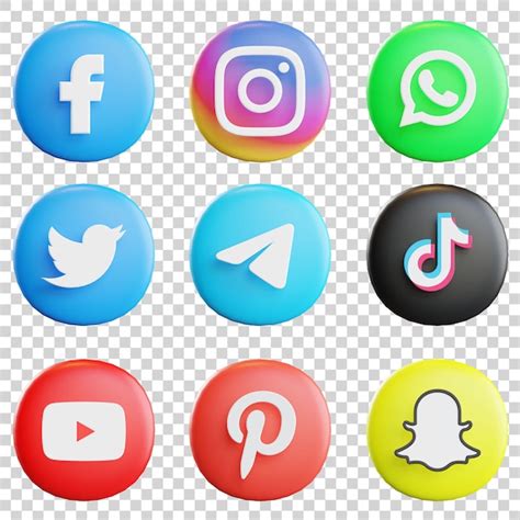 Premium Psd 3d Social Media Icon Set