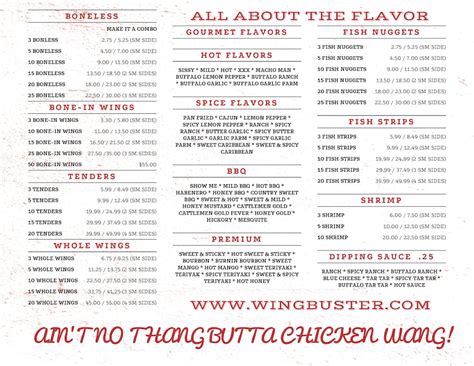 Menu - The Original Wing Busters & More (STATE AVENUE)