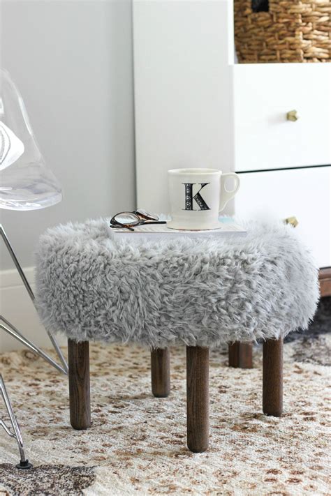 DIY Faux Fur Footstool Diy Furniture Bedroom Ottoman Decor