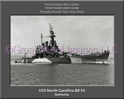 USS North Carolina BB 55 : Personalized Ship Photo 2 ⋆ US Navy Veteran ...