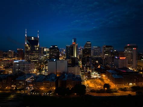 Nashville Skyline Night Photo - Etsy