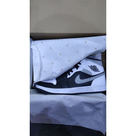 Jual Air Jordan 1 Retro Mid White Light Smoke Grey Shopee Indonesia