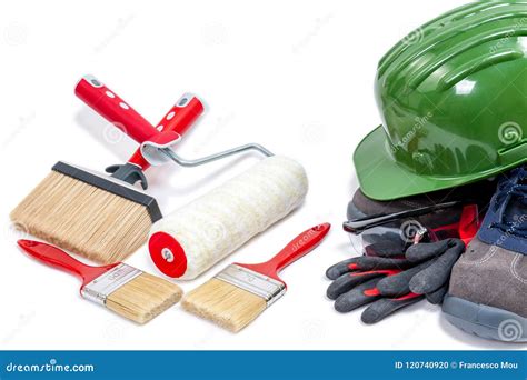 Professional House Painter, Tools and Work Equipment Stock Photo ...