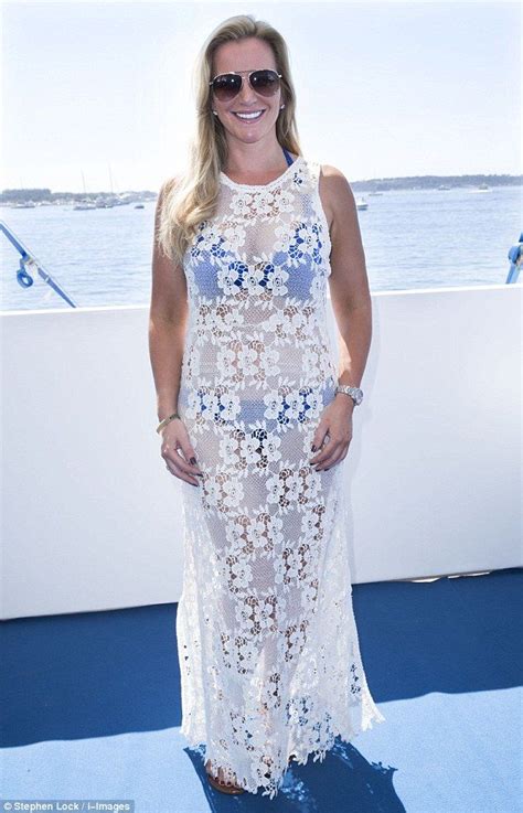 Michelle Mone Flaunts Her Figure In A Navy Bikini At Cannes Lion Navy Bikini Fashion Cream Dress