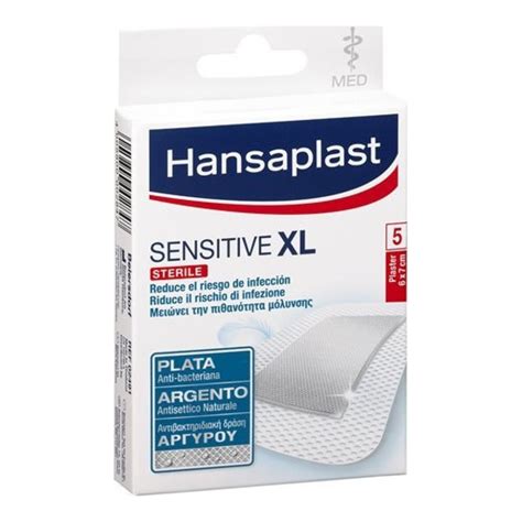 Hansaplast Antibacterial Xl Sensitive Sterile 6 X 7cm 5τμχ Γάζες