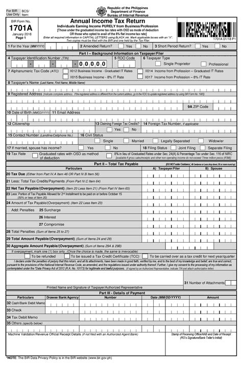 Bir Form A Form Bir Form No A January Page Annual