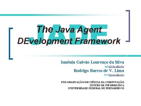 Jade The Java Agent Development Framework Ismnia Galvo