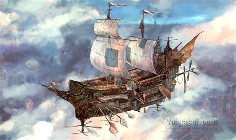 Skyship Flying Ship Steampunk Airship Flying Boat