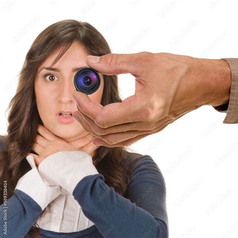 Attractive Woman Showing Asphyxiate Painful Strangle While Man Holding