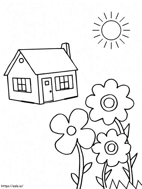 Home Flower Garden Coloring Page